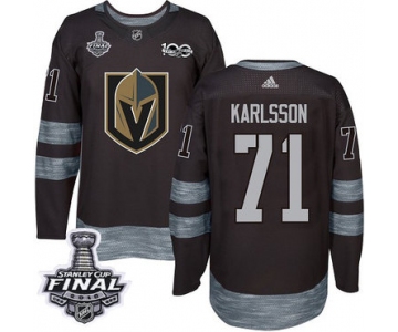 Adidas Golden Knights #71 William Karlsson Black 1917-2017 100th Anniversary 2018 Stanley Cup Final Stitched NHL Jersey