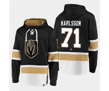 Men's Vegas Golden Knights #71 William Karlsson Black All Stitched Sweatshirt Hoodie