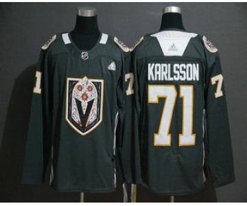 Men's Vegas Golden Knights #71 William Karlsson Gray Dia De Los Muertos Adidas Jersey