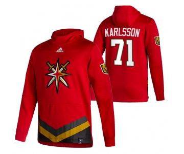 Vegas Golden Knights #71 William Karlsson Adidas Reverse Retro Pullover Hoodie Red