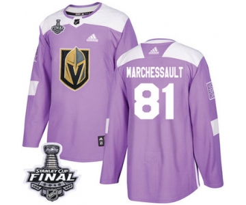 Adidas Golden Knights #81 Jonathan Marchessault Purple Authentic Fights Cancer 2018 Stanley Cup Final Stitched NHL Jersey