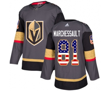 Adidas Vegas Golden Knights #81 Jonathan Marchessault Grey Home Authentic USA Flag Stitched Youth NHL Jersey