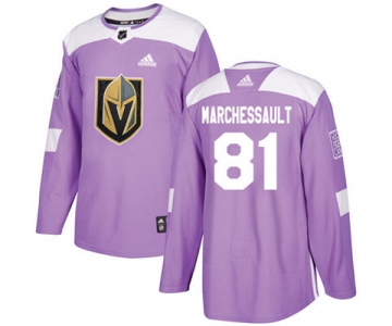 Adidas Vegas Golden Knights #81 Jonathan Marchessault Purple Authentic Fights Cancer Stitched Youth NHL Jersey