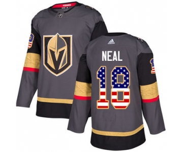 Adidas Golden Knights #18 James Neal Grey Home Authentic USA Flag Stitched NHL Jersey