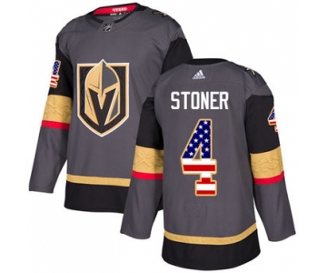 Adidas Golden Knights #4 Clayton Stoner Grey Home Authentic USA Flag Stitched NHL Jersey