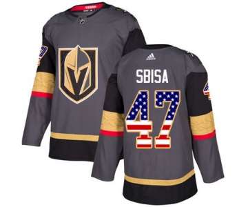 Adidas Golden Knights #47 Luca Sbisa Grey Home Authentic USA Flag Stitched NHL Jersey