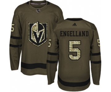 Adidas Golden Knights #5 Deryk Engelland Green Salute to Service Stitched NHL Jersey