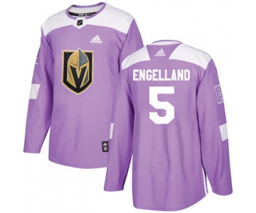 Adidas Golden Knights #5 Deryk Engelland Purple Authentic Fights Cancer Stitched NHL Jersey