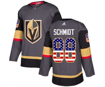 Adidas Golden Knights #88 Nate Schmidt Grey Home Authentic USA Flag Stitched NHL Jersey