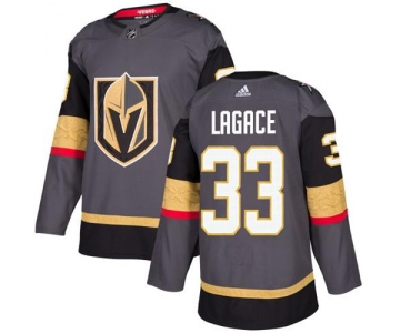 Adidas Vegas Golden Knights #33 Maxime Lagace Grey Home Authentic Stitched NHL Jersey