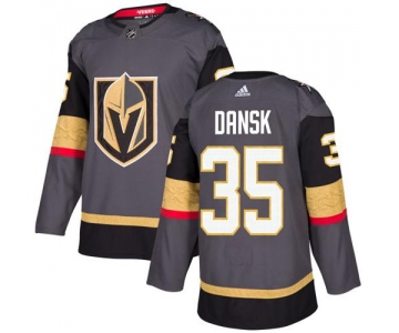 Adidas Vegas Golden Knights #35 Oscar Dansk Grey Home Authentic Stitched NHL Jersey