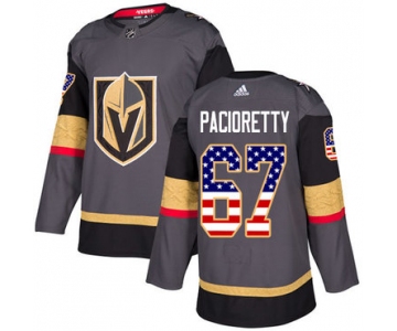 Adidas Vegas Golden Knights #67 Max Pacioretty Grey Home Authentic USA Flag Stitched NHL Jersey