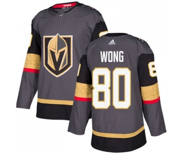 Adidas Vegas Golden Knights #80 Tyler Wong Grey Home Authentic Stitched NHL Jersey