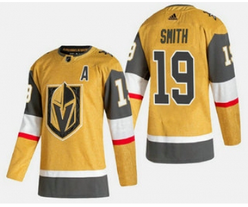Men's Vegas Golden Knights #19 Reilly Smith Gold 2020-21 Alternate Stitched Adidas Jersey
