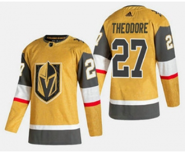 Men's Vegas Golden Knights #27 Shea Theodore Gold 2020-21 Alternate Stitched Adidas Jersey