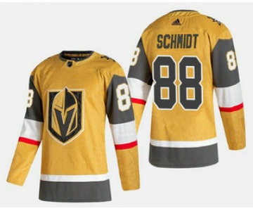 Men's Vegas Golden Knights #88 Nate Schmidt Gold 2020-21 Alternate Stitched Adidas Jersey