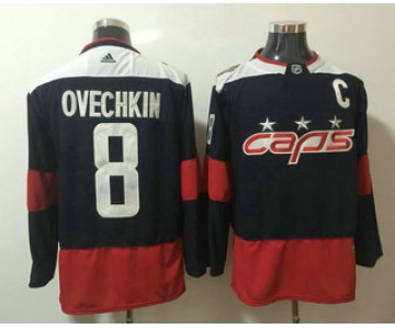 Men's Washington Capitals #8 Alexander Ovechkin Navy Blue 2018 Stadium Series Stitched NHL Hockey Jersey