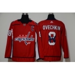 Men's Washington Capitals #8 Alexander Ovechkin Red With Team Logo Adidas Stitched NHL Jersey
