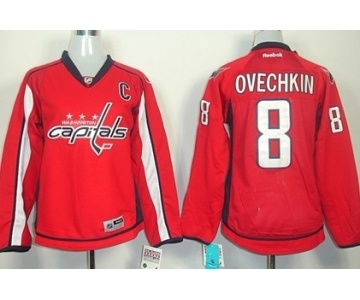 Washington Capitals #8 Alexander Ovechkin Red Womens Jersey