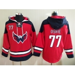 Men's Washington Capitals #77 TJ Oshie Red Ageless Must Have Lace Up Pullover Hoodie