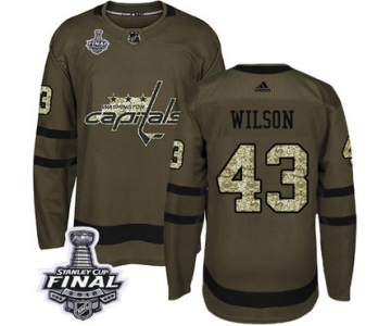 Adidas Capitals #43 Tom Wilson Green Salute to Service 2018 Stanley Cup Final Stitched NHL Jersey