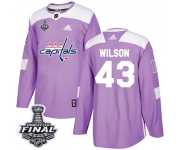 Adidas Capitals #43 Tom Wilson Purple Authentic Fights Cancer 2018 Stanley Cup Final Stitched NHL Jersey