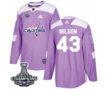 Adidas Washington Capitals #43 Tom Wilson Purple Authentic Fights Cancer Stanley Cup Final Champions Stitched NHL Jersey