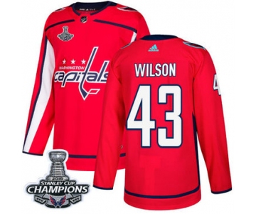 Adidas Washington Capitals #43 Tom Wilson Red Home Authentic Stanley Cup Final Champions Stitched NHL Jersey