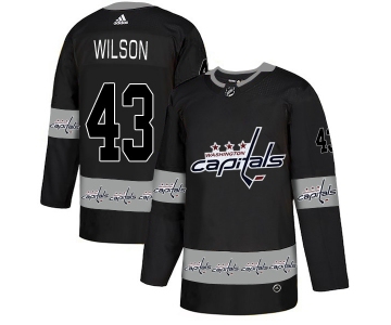 Men's Washington Capitals #43 Tom Wilson Black Team Logos Fashion Adidas Jersey