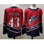 Men's Washington Capitals #43 Tom Wilson Red 2021 Retro Stitched NHL Jersey