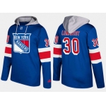 Adidas New York Rangers 30 Henrik Lundqvist Name And Number Blue Hoodie