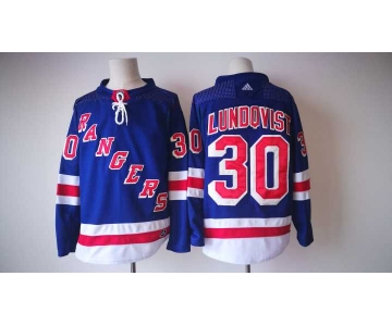 Men's New York Rangers #30 Henrik Lundqvist Light Blue Home 2017-2018 Hockey Stitched NHL Jersey