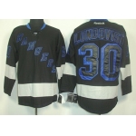 New York Rangers #30 Henrik Lundqvist Black Ice Jersey