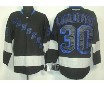 New York Rangers #30 Henrik Lundqvist Black Ice Jersey