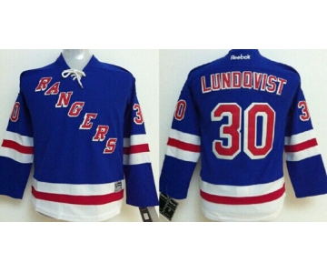 New York Rangers #30 Henrik Lundqvist Light Blue Kids Jersey