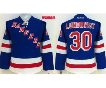 New York Rangers #30 Henrik Lundqvist Light Blue Womens Jersey