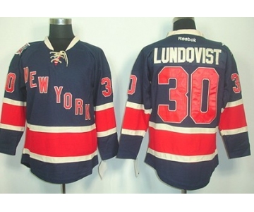 New York Rangers #30 Henrik Lundqvist Navy Blue Third 85TH Jersey