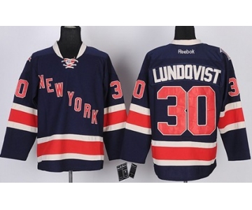 New York Rangers #30 Henrik Lundqvist Navy Blue Third 85TH Kids Jersey