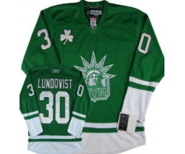 New York Rangers #30 Henrik Lundqvist St. Patrick's Day Green Jersey