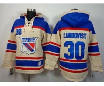 Old Time Hockey New York Rangers #30 Henrik Lundqvist Cream Hoodie