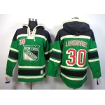 Old Time Hockey New York Rangers #30 Henrik Lundqvist Green Hoodie