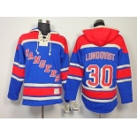 Old Time Hockey New York Rangers #30 Henrik Lundqvist Light Blue Hoodie
