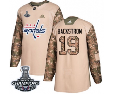 Adidas Washington Capitals #19 Nicklas Backstrom Camo Authentic 2017 Veterans Day Stanley Cup Final Champions Stitched NHL Jersey