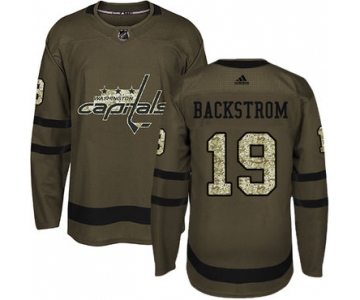 Adidas Washington Capitals #19 Nicklas Backstrom Green Salute to Service Stitched Youth NHL Jersey