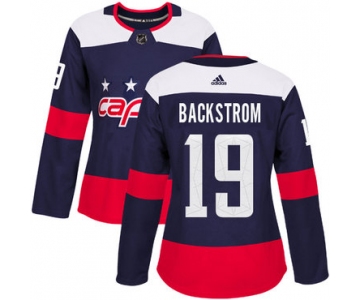Adidas Washington Capitals #19 Nicklas Backstrom Navy Authentic 2018 Stadium Series Women's Stitched NHL Jersey