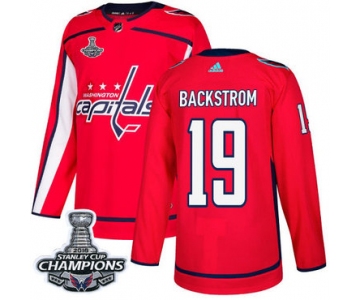 Adidas Washington Capitals #19 Nicklas Backstrom Red Home Authentic Stanley Cup Final Champions Stitched NHL Jersey