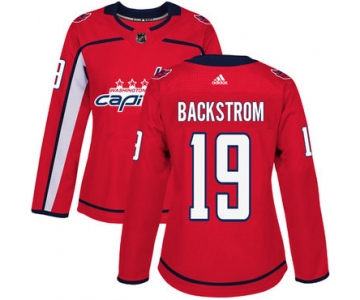 Adidas Washington Capitals #19 Nicklas Backstrom Red Home Authentic Women's Stitched NHL Jersey