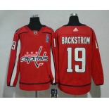 Men's Washington Capitals #19 Nicklas Backstrom Red With A Patch 2017-2018 Hockey Stitched NHL Jersey