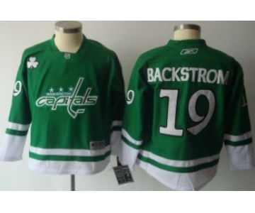 Washington Capitals #19 Nicklas Backstrom St. Patrick's Day Green Kids Jersey