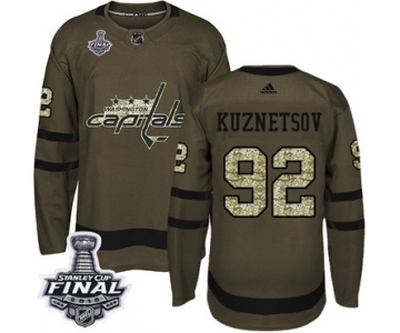 Adidas Capitals #92 Evgeny Kuznetsov Green Salute to Service 2018 Stanley Cup Final Stitched NHL Jersey